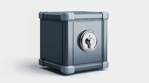 Photo money safe with lock 3d illustration