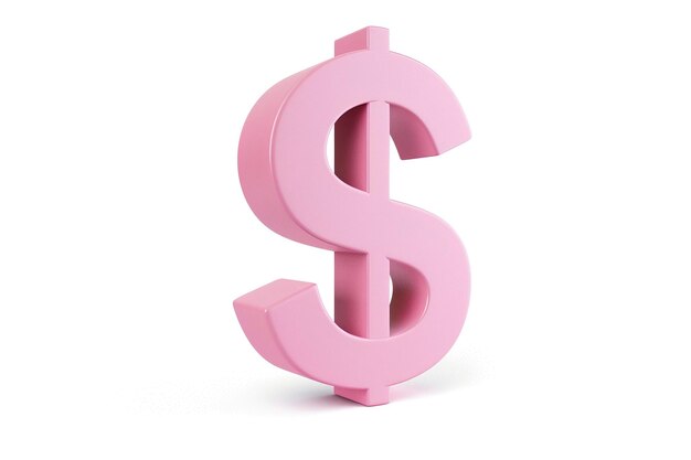 A money symbol inside in 3D plastic style on white background