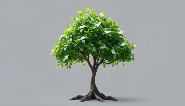 money tree isolated with white highlights