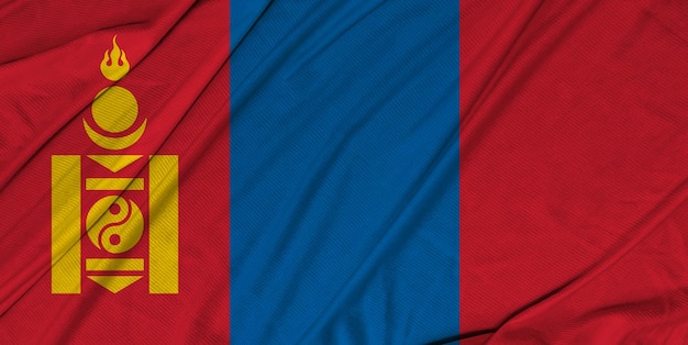 Mongolia realistic 3d textured waving flag