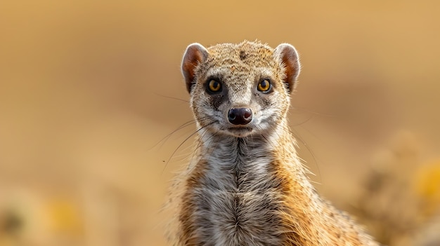 Mongoose Standing Alert in the Savannah Landscape