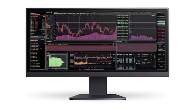 a monitor with a graph showing the word graph on it