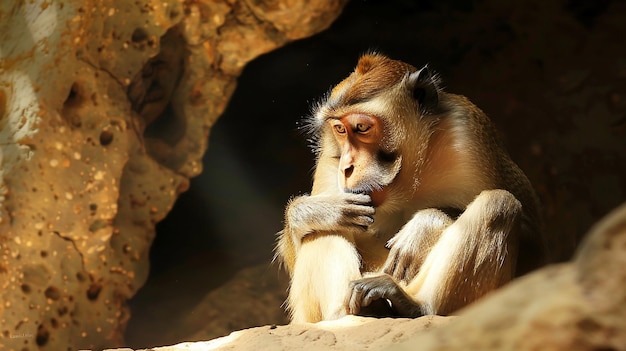 Monkey animal sitting cave pictures