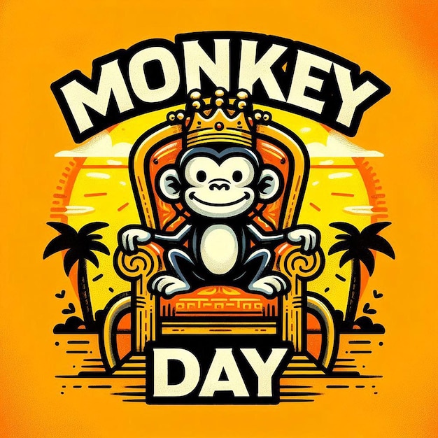 Photo monkey day banner and social media poster design