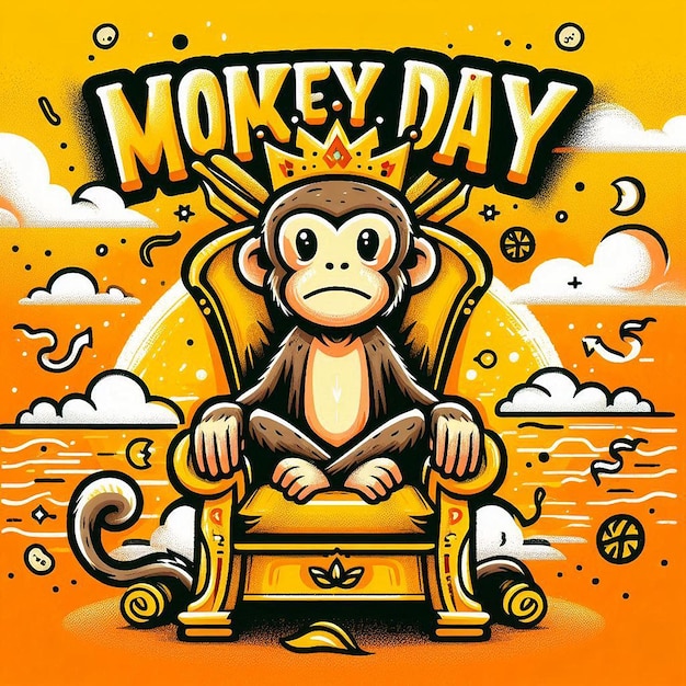 Photo monkey day banner and social media poster design