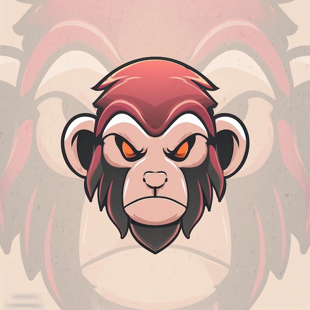 monkey head logo design for game