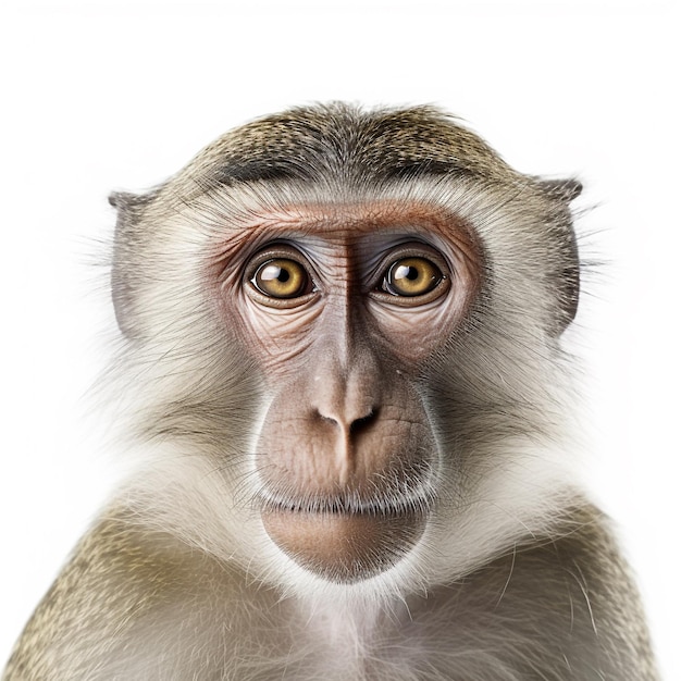 Monkey head on white background