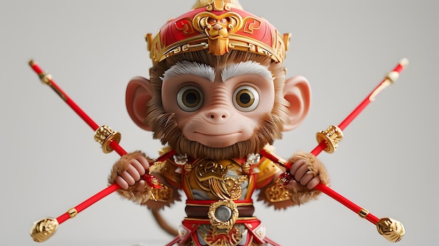 Monkey King with Golden Staff