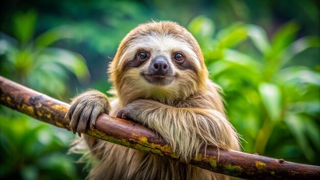 a monkey with a long tail is hanging on a tree branch