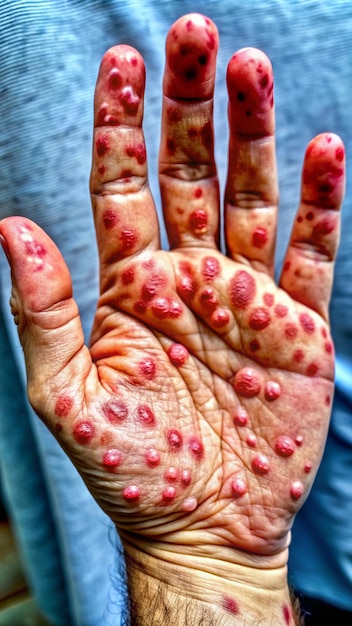 monkeypox virus infected a person s hand