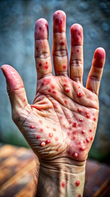 monkeypox virus infected a person s hand