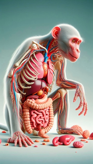 a monkeys anatomy is shown in this image