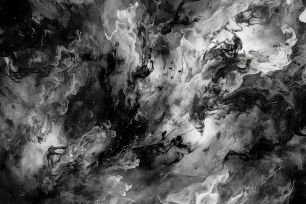 Monochromatic painting depicting a hazy atmosphere filled with smoke Generative AI