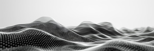 Monochrome Abstract Wave of Tiny Dots