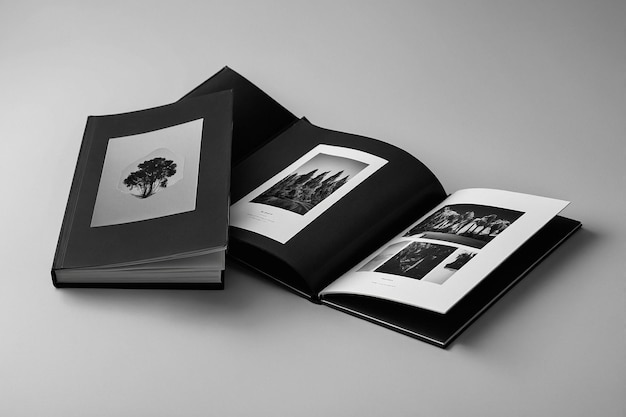 Photo monochrome album mockup