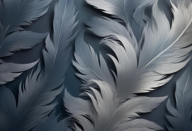 Monochrome feathers texture creating a soft background delicate and detailed feather pattern with a