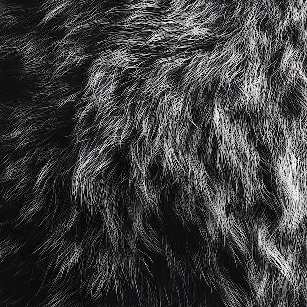 Photo monochrome fur texture for 3d modeling and design