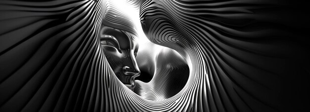 Photo monochrome futurism unveiling the beauty of visual art through black and white patterns