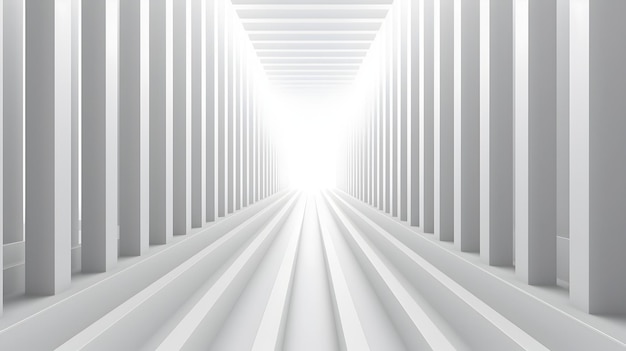 Photo monochrome geometric perspective corridor with symmetrical stripes in minimalist digital backdrop