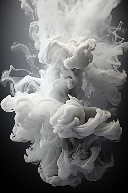 Monochrome Ink Fluid Smoke Texture Pale Modern Generative AI