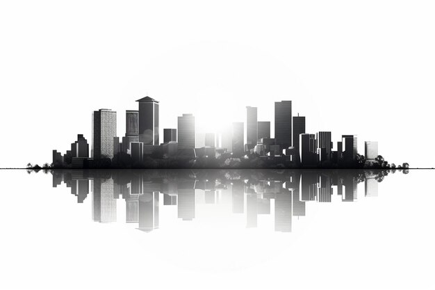 Monochrome minimalist city skyline