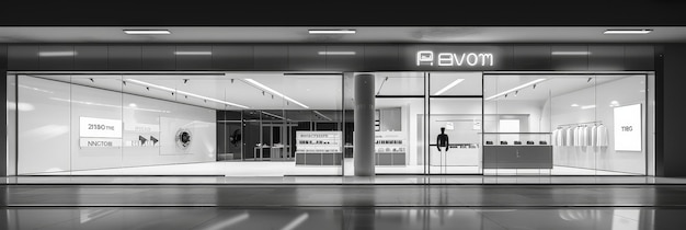 Monochrome storefront of a fashion brand A highend fashion brand39s storefront in black and white exhibiting modern design and exclusivity