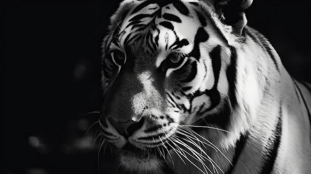 Monochrome tiger Illustration AI GenerativexA