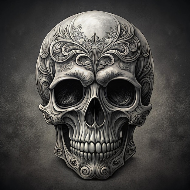 Monochrome vintage skull