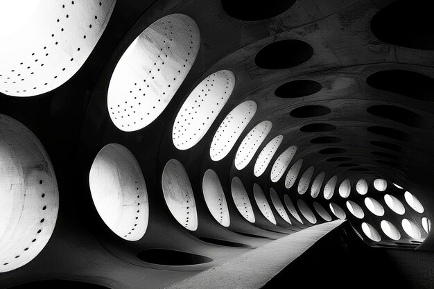 Monochrome Visions Futuristic Patterns in Visual Art