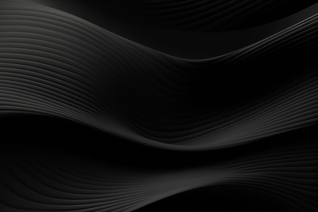 Monochrome Wavy Lines Premium Black Abstract Background with Modern Stripe Texture for Business