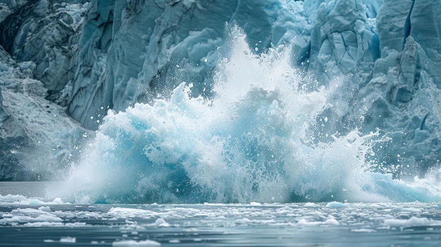 Monoliths of ice calve from glaciers plunging into frigid Arctic waters with thunderous splashes