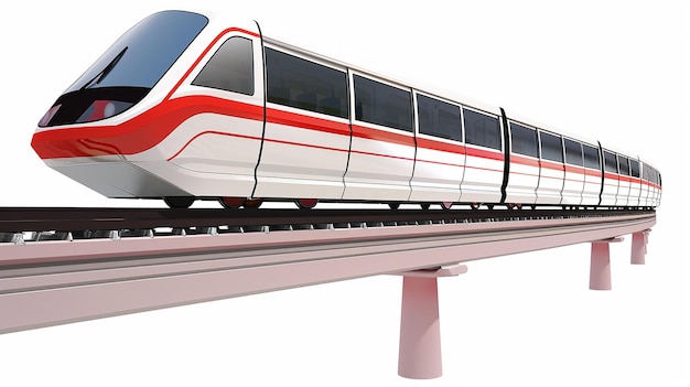 Monorail on a white background