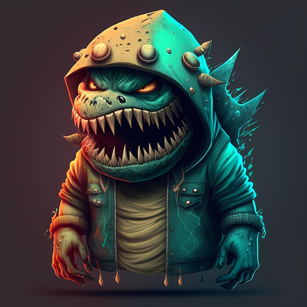 Monster character Illustration with trendy style