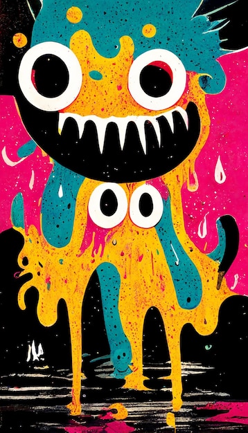 Monster design with a grunge background abstract monster