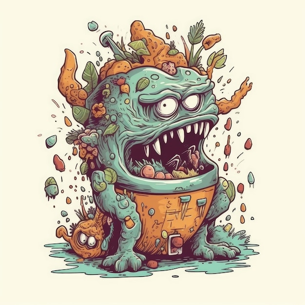 monster house vector illustration for t shirt drawn