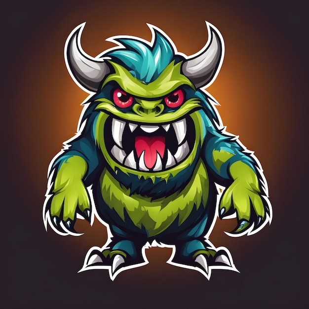 Photo monster mascot logo monster esports logo monster logo design monster gaming logo ai generative