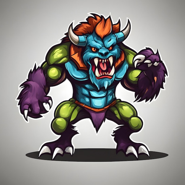 Photo monster mascot logo monster esports logo monster logo design monster gaming logo ai generative