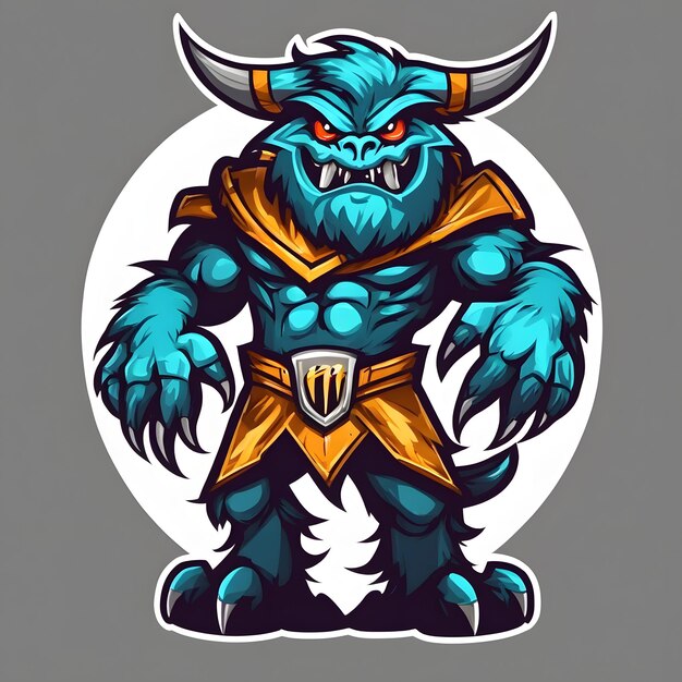 Photo monster mascot logo monster esports logo monster logo design monster gaming logo ai generative