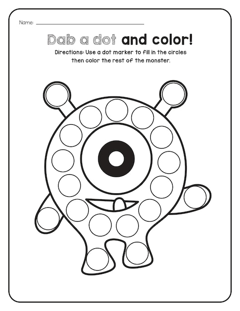 Photo monster math worksheet numbers