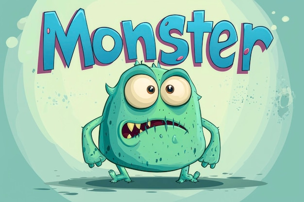 Photo monster text cartoon editable effect style