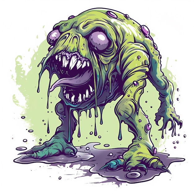 monster zombie character illusration for your tshirt design