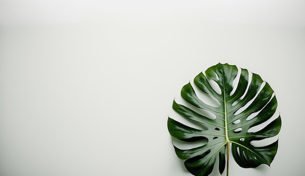 Monstera leaf on a white background