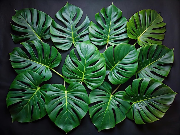 monstera leaves in front of the camera