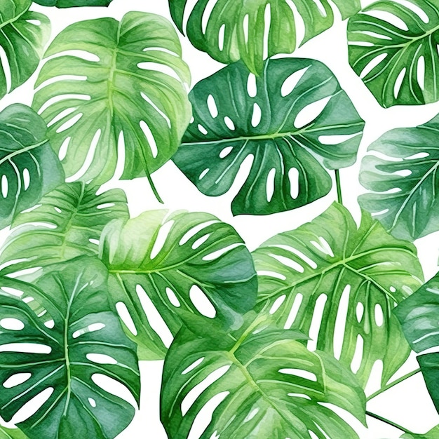 Monstera leaves pattern tiles