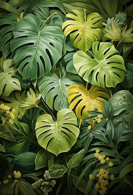 monstera leaves pattern