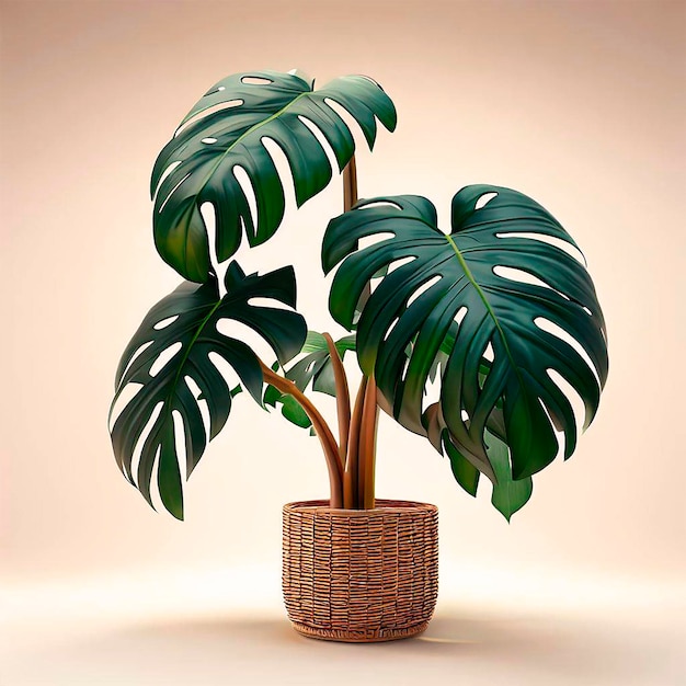 Monstera plant with pot