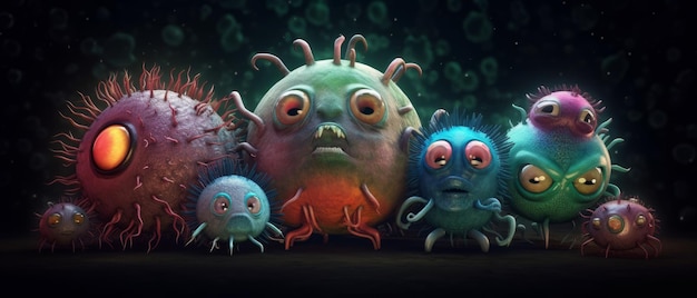 Monsters viruses microbes Generative AI