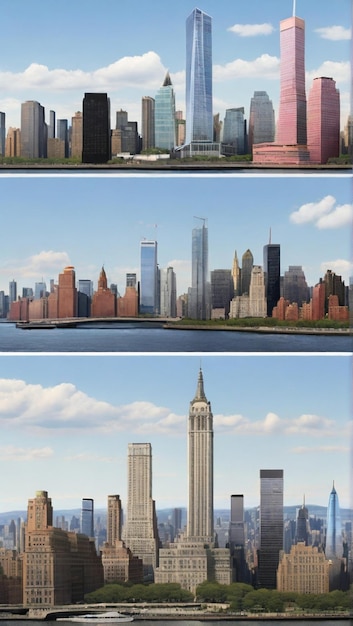 Photo montage of iconic trump buildings against