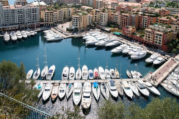 MONTE CARLO, MONACO - APRIL 19 : An assortment of boats and yachts in a marina at Monte Carlo Monaco on April 19, 2006