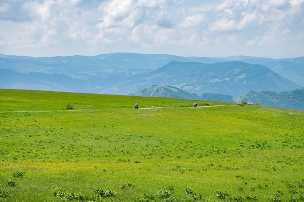 MONTENEGRO DURMITOR JUNE 72017 bikers travel to the National Park in the summer